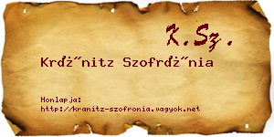 Kránitz Szofrónia névjegykártya